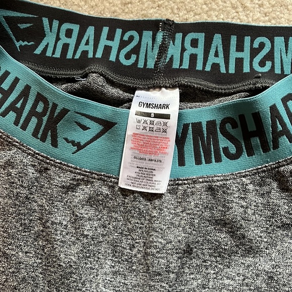 Gymshark Flex Leggings Size medium GLLG015 AW19-369 Teal Heathered Gray Nylon - Picture 4 of 5